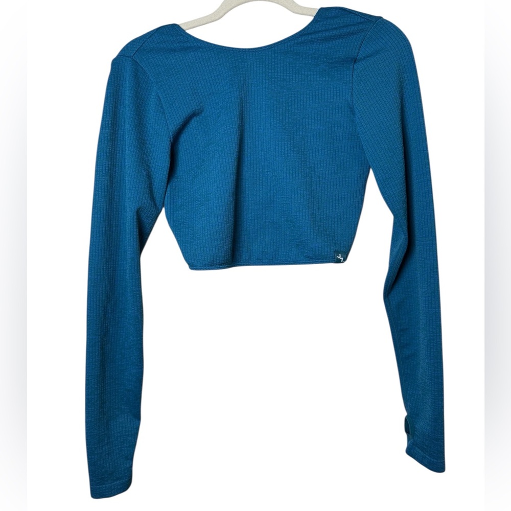 JoyLab Teal Twist Front Blouse